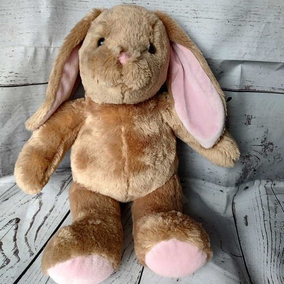 BuildABear Toys Build A Bear Bunny Lop Ear Rabbit Tan Pink Nose 6